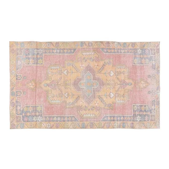 Anatolian Wool Hand-Knotted Area Rug 4'10 x 8'5 Vintage: Anatolian Wool Hand-Knotted Area Rug 4'10 x 8'5 Vintage This vintage Turkish Anatolian rug is hand-knotted from wool using traditional rug-making techniques. It combines timeless craftsmanship with a 