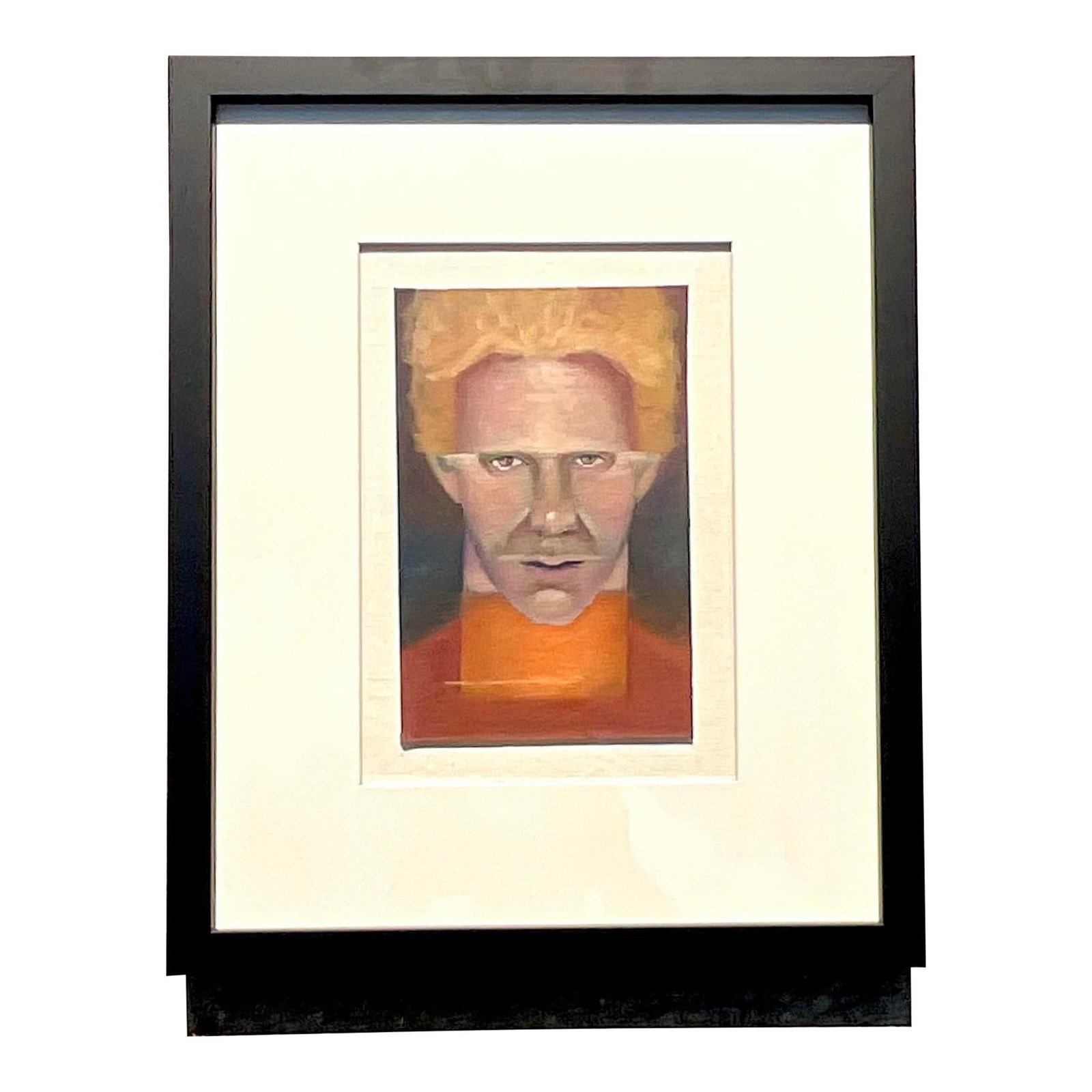 Vintage Boho Signed Oil Portrait on Board Chic Framed Art (1 of 6)