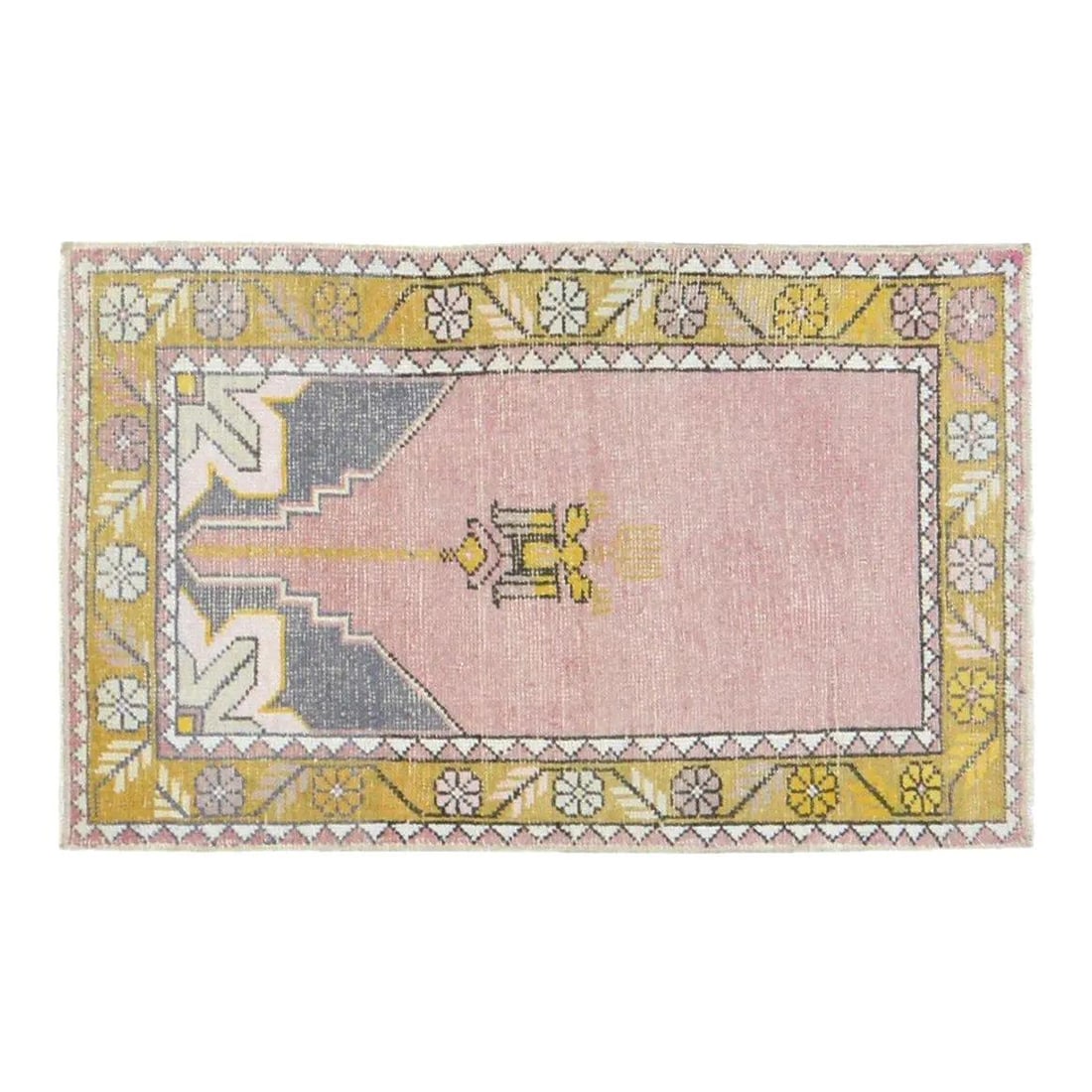 Hand-Knotted Wool Anatolian Rug in Tan 2'5" x 4' Vintage Turkish: Hand-Knotted Wool Anatolian Rug in Tan 2'5" x 4' Vintage Turkish This vintage Turkish Anatolian wool rug is hand-knotted using traditional techniques, showcasing timeless craftsmanship with a modern d