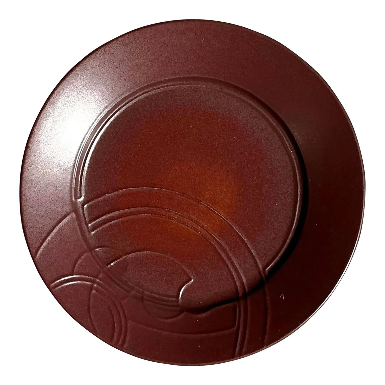 Rustic Vintage Boho Pottery Plate 11 x 11 Brick Red Artisan Decor (1 of 6)