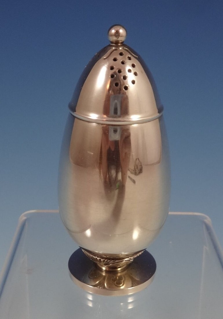 Georg Jensen Cactus Sterling Silver Pepper Shaker 2 7/8" #629A: Georg Jensen Cactus Sterling Silver Pepper Shaker 2 7/8" #629A Georg Jensen Cactus sterling silver pepper shaker, pattern #629A, in the modern Art Deco-inspired style designed by sculptor Gundolph Alb