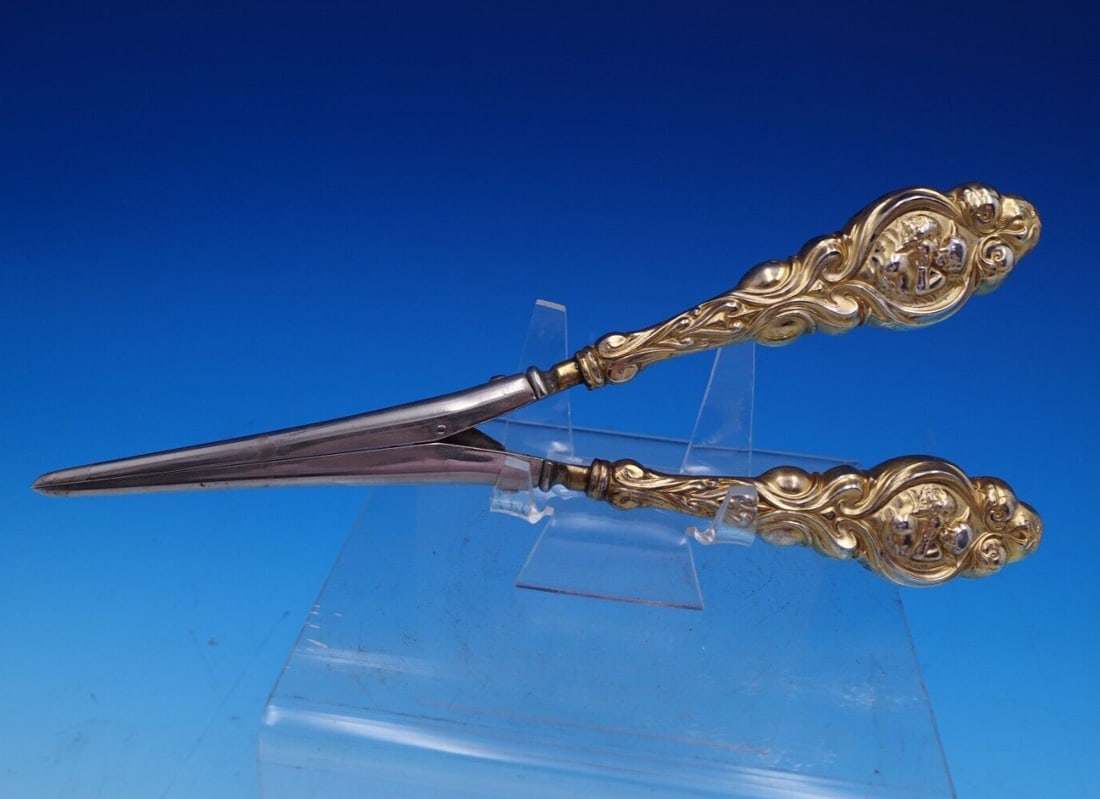 Unger Love's Dream Art Nouveau Sterling Silver Hair Curler Vermeil 8 inch (1 of 12)