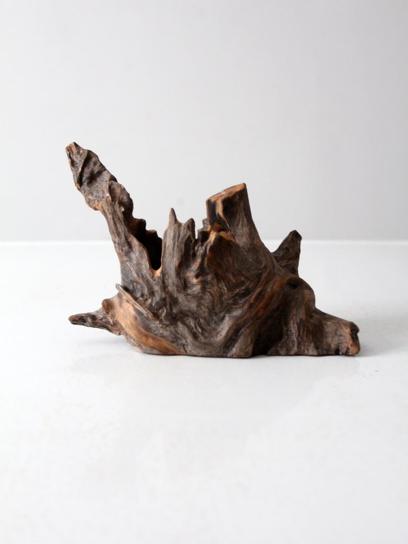 Unique Organic Driftwood Sculpture Coastal Decor 8.5 x 4.75 x 5.75: Unique Organic Driftwood Sculpture Coastal Decor 8.5 x 4.75 x 5.75 This stunning organic driftwood sculpture showcases the raw beauty of nature with its unique form and weathered texture. Featuring na
