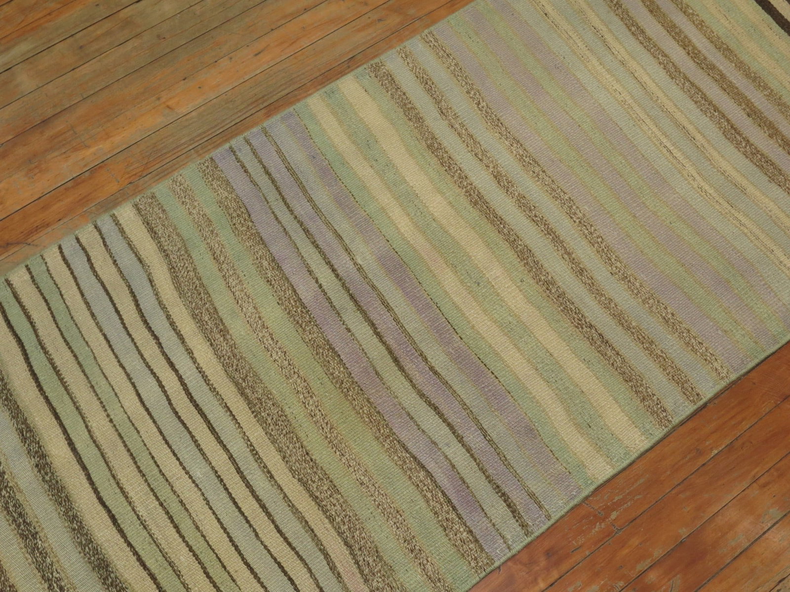 2' 5" x 24' 2" Colorful Mid 20th Century Kilim Runner: 2' 5" x 24' 2" Colorful Mid 20th Century Kilim Runner Colorful mid-20th century kilim long runner with a striped design. This pre-owned rug is categorized as a runner and retains its original size. Sp