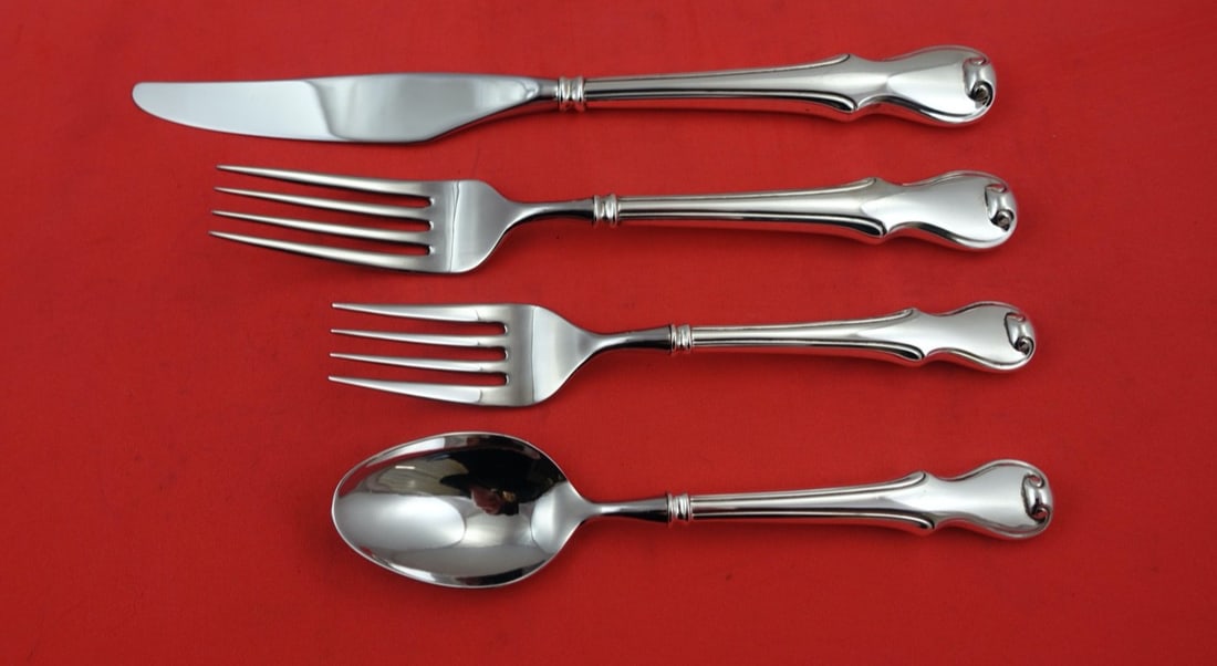Wallace Plymouth Colony Sterling Silver 4-Piece Flatware Set (1 of 2)