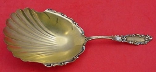 Gorham Luxembourg Sterling Silver Cracker Scoop Vermeil 7 3/4 Inch: Gorham Luxembourg Sterling Silver Cracker Scoop Vermeil 7 3/4 Inch This exquisite cracker scoop from the Luxembourg pattern by Gorham is crafted from sterling silver with a stunning vermeil enamel fin