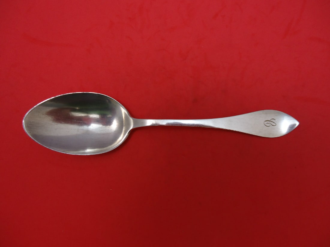 Fessenden Antique Sterling Silver Serving Spoon 8 Inch Monogrammed (1 of 1)