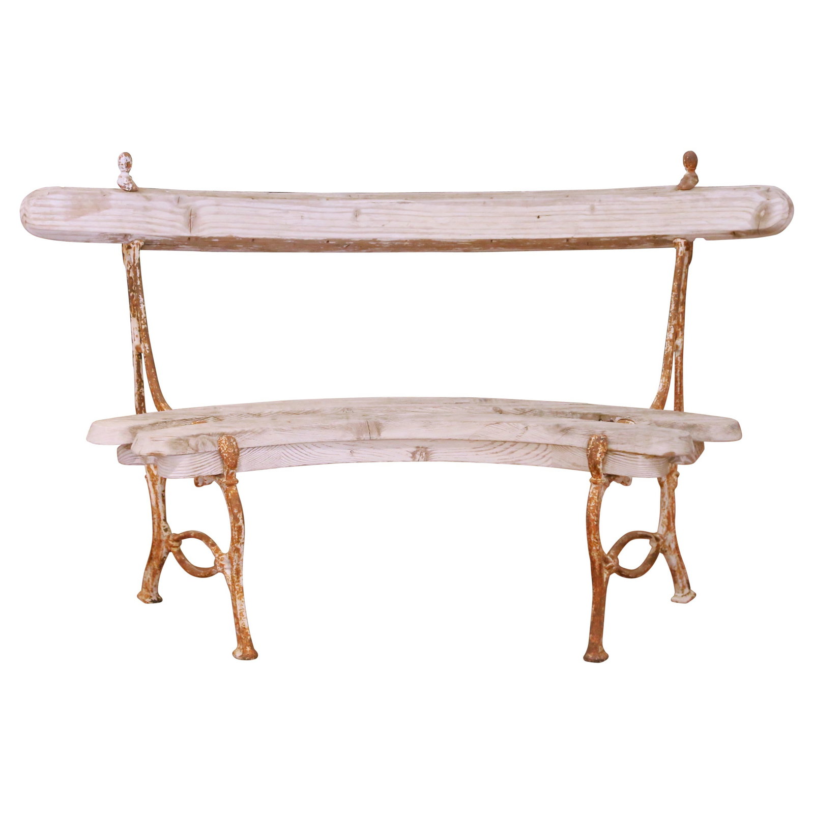 French Country Oak and Iron Garden Bench from Normandy Circa 1920 (1 of 9)