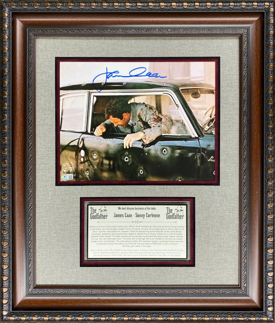 James Caan Signed The Godfather Toll Booth Scene Display Beckett COA (1 of 9)