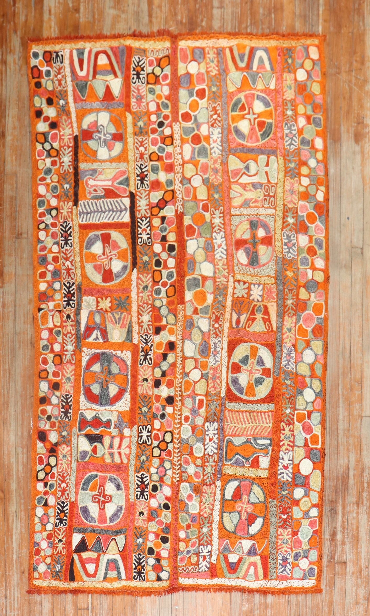 4' 8" x 8' 6" Southern Iraqi Pictorial Textile Rug: 4' 8" x 8' 6" Southern Iraqi Pictorial Textile Rug Late 20th century Southern Iraqi pictorial textile rug featuring a lively motif with humans and animals. This pre-owned rug presents a distinctive vi