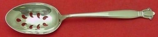 Weidlich Jenny Lind Sterling Silver Pierced Serving Spoon 7 7/8 Inch (1 of 2)