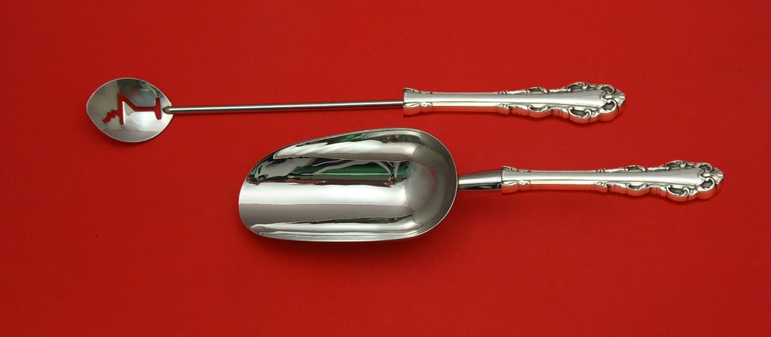 Lunt Dresden Scroll Sterling Silver Bar Set 2pc Custom Made (1 of 1)