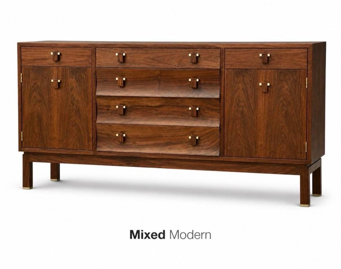 Mid Century Walnut Sideboard by Edward Wormley for Dunbar with Brass Accents (1 of 9)