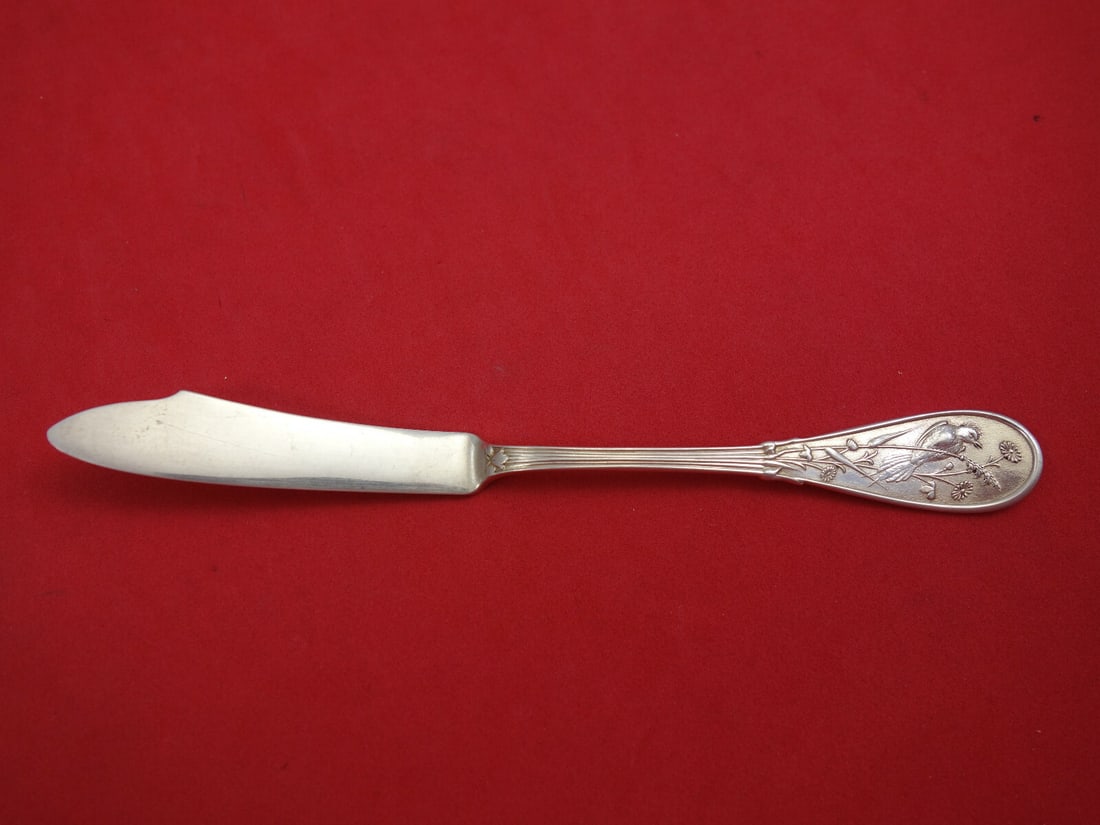 Tiffany & Co Japanese Sterling Silver Pate Knife 5.5 inches: Tiffany & Co Japanese Sterling Silver Pate Knife 5.5 inches This exquisite pate knife by Tiffany & Co. features the elegant Japanese pattern and is crafted from high-quality sterling silver. Measuring