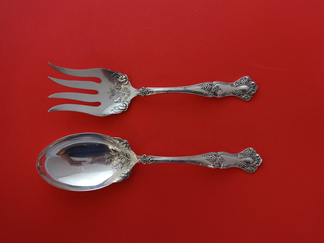 2-piece silverplate salad set 1847 Rogers Vintage pattern 8 5/8" (1 of 2)