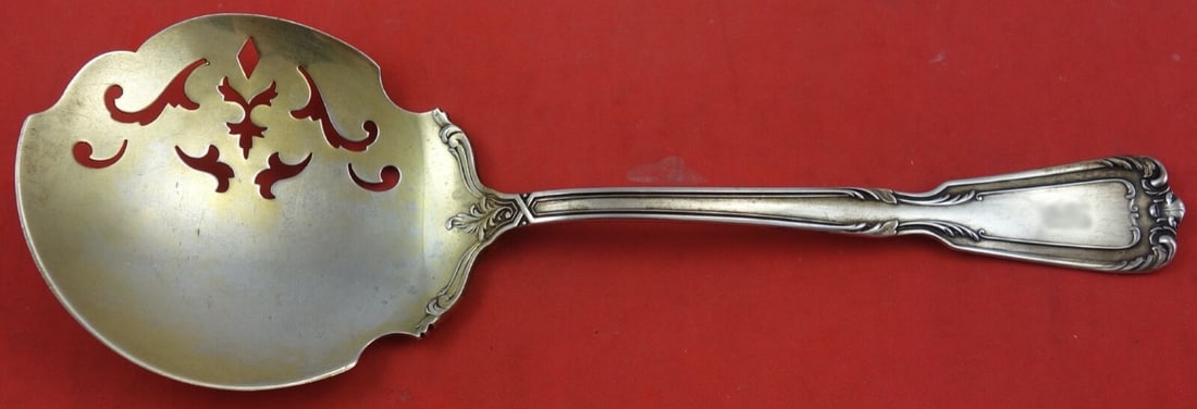 Reed and Barton Chambord Sterling Silver Waffle Server 9 inch Gold Wash (1 of 2)