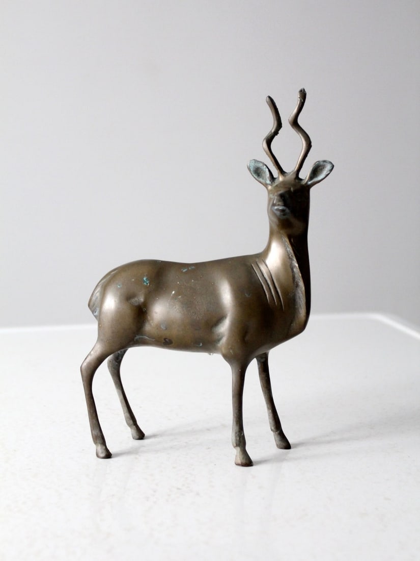 Vintage Brass Antelope Sculpture Mid Century Decor (1 of 8)