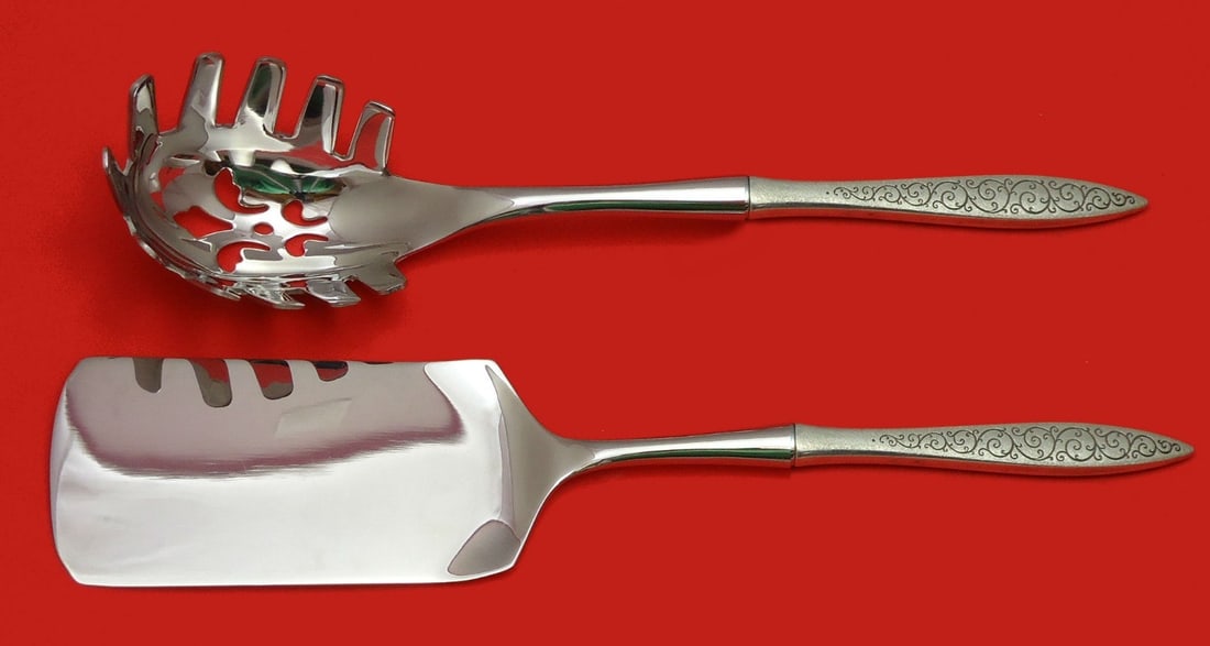 Wallace Spanish Lace Sterling Silver 2pc Pasta Server Set (1 of 1)