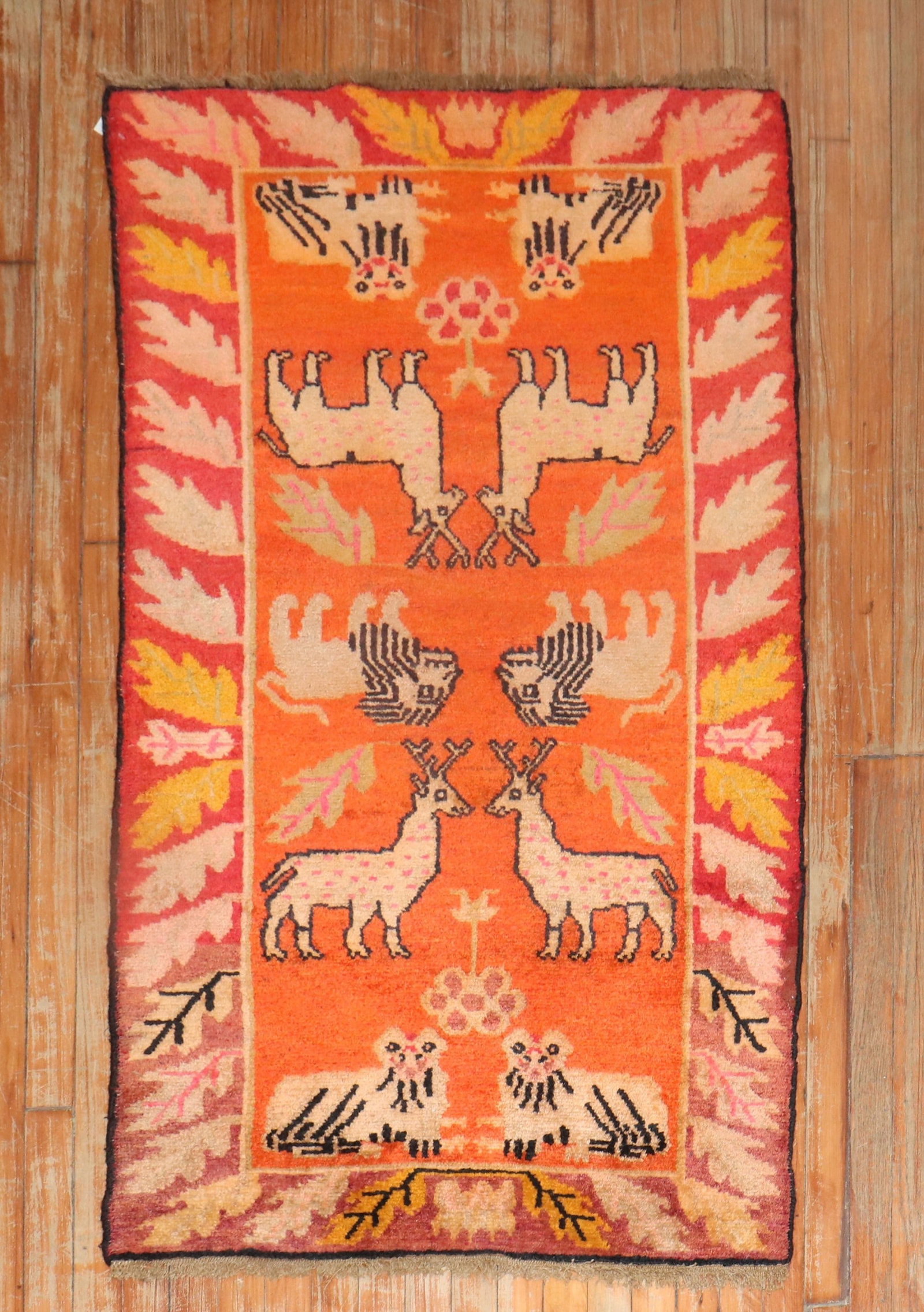 2' 10" x 5' 2" Antique Tibetan Pictorial Animal Rug (1 of 6)