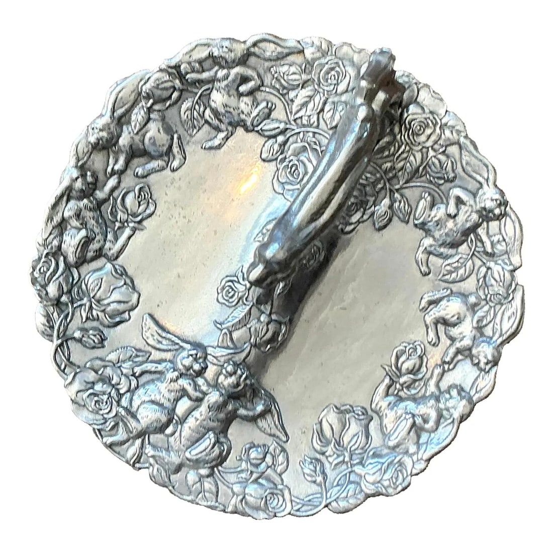 Divided Serving Tray With Leaping Hare Motif Pewter Style By Arthur Court (1 of 9)
