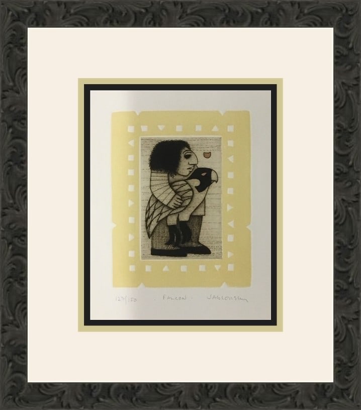Carol Jablonsky Signed Limited Edition Lithograph Falcon Framed 1981 (1 of 3)