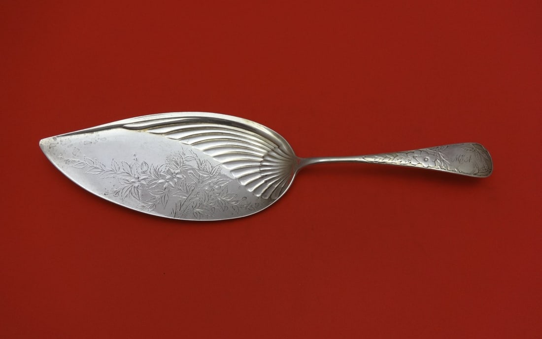 Gorham Clematis Sterling Silver Fish Server 11.5 inch Brite-Cut (1 of 1)