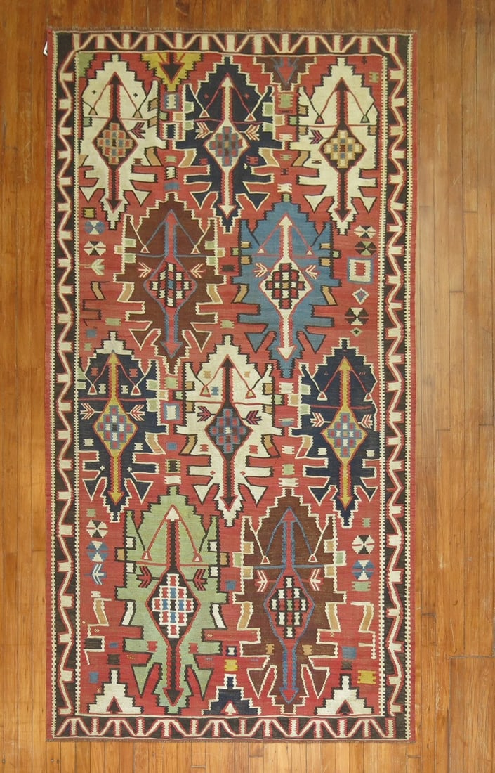 4' 10" x 9' 1" Shirvan Caucasian Kilim Rug (1 of 7)