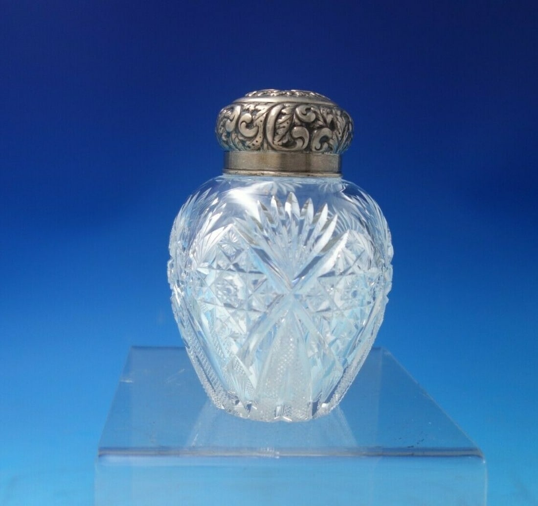 Cut Crystal Tea Caddy with Sterling Silver Lid by S. Cottle Co. (1 of 6)