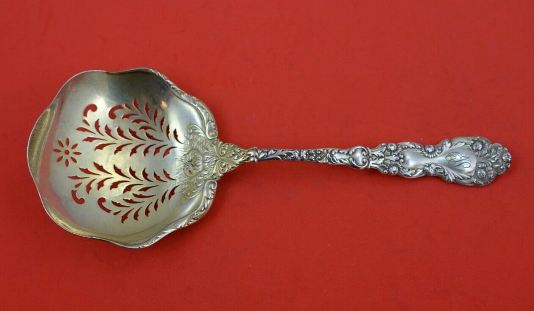 Gorham Sterling Silver Imperial Chrysanthemum Slotted Spoon 8 3/4" (1 of 3)