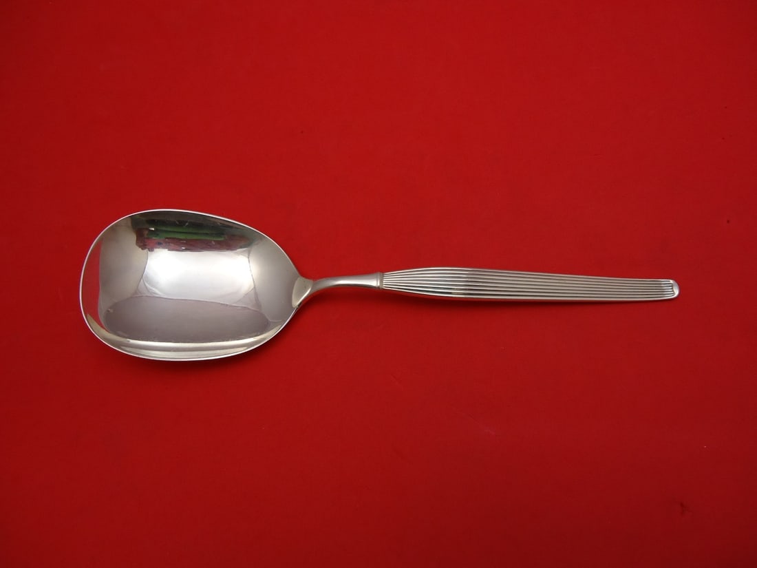 Frigast Savoy Sterling Silver Berry Spoon 8.25 Inch: Frigast Savoy Sterling Silver Berry Spoon 8.25 Inch This exquisite Savoy by Frigast berry spoon is crafted from high-quality sterling silver, measuring 8 1/4" in length. The elegant design features th