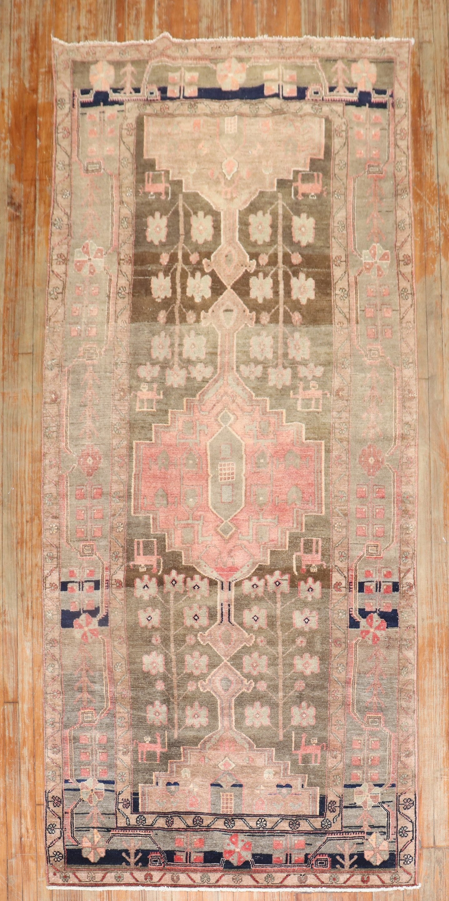 4' 8" x 10' 5" Vintage Hamadan Persian Gallery Rug (1 of 7)