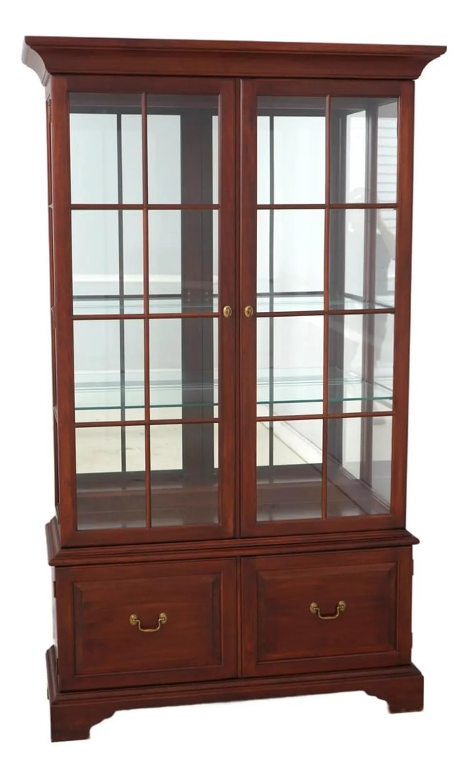 47.5w x 17.5d x 80h cherry curio cabinet Knob Creek Penn Manor (1 of 10)