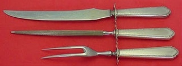Lunt William and Mary Sterling Silver 3pc Roast Carving Set (1 of 1)