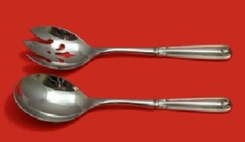Towle Sterling Silver Benjamin Franklin Salad Serving Set 2pc 11in Custom (1 of 3)