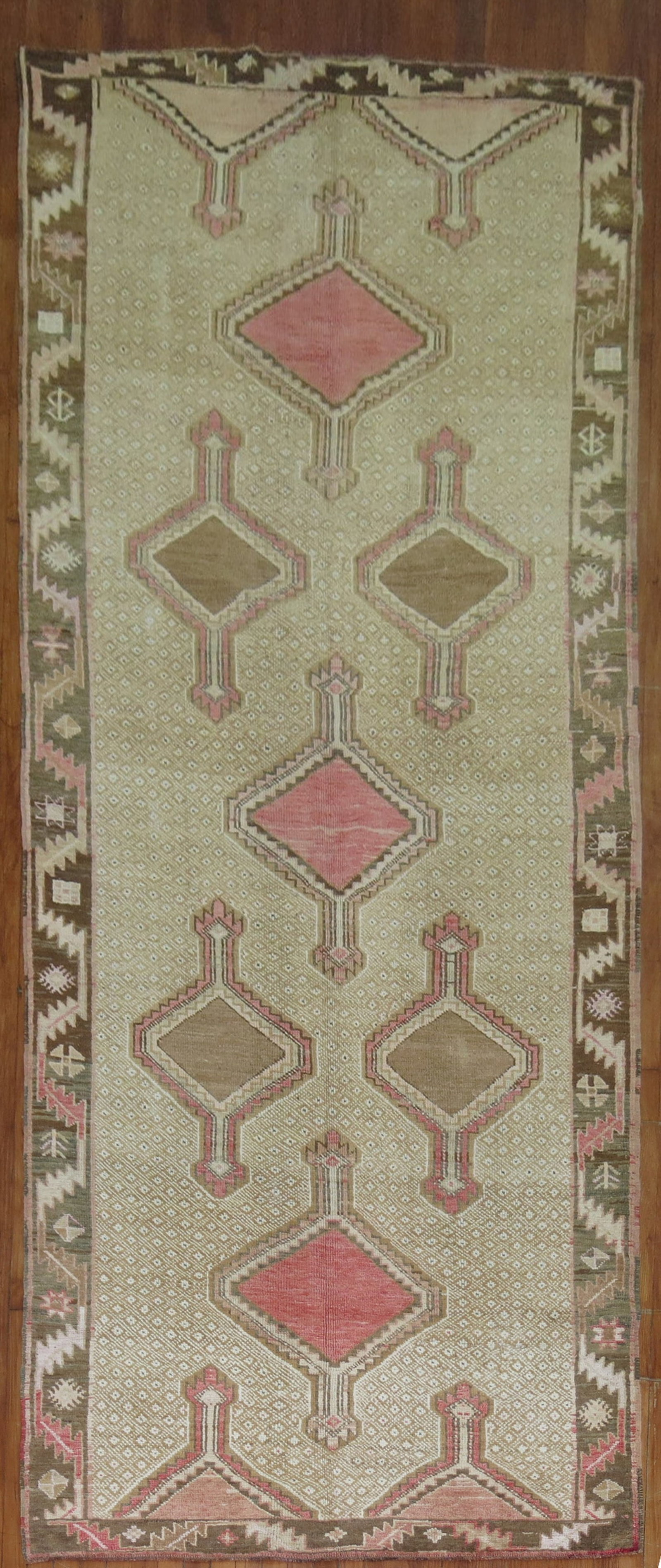 4' 7" x 12' 5" Kars Gallery Rug Mid 20th Century: 4' 7" x 12' 5" Kars Gallery Rug Mid 20th Century Mid 20th century Kars tribal gallery-size rug with a runner format. Pre-owned. Specifications Type: Kars Category: Gallery Item type: Rug Style: Tribal