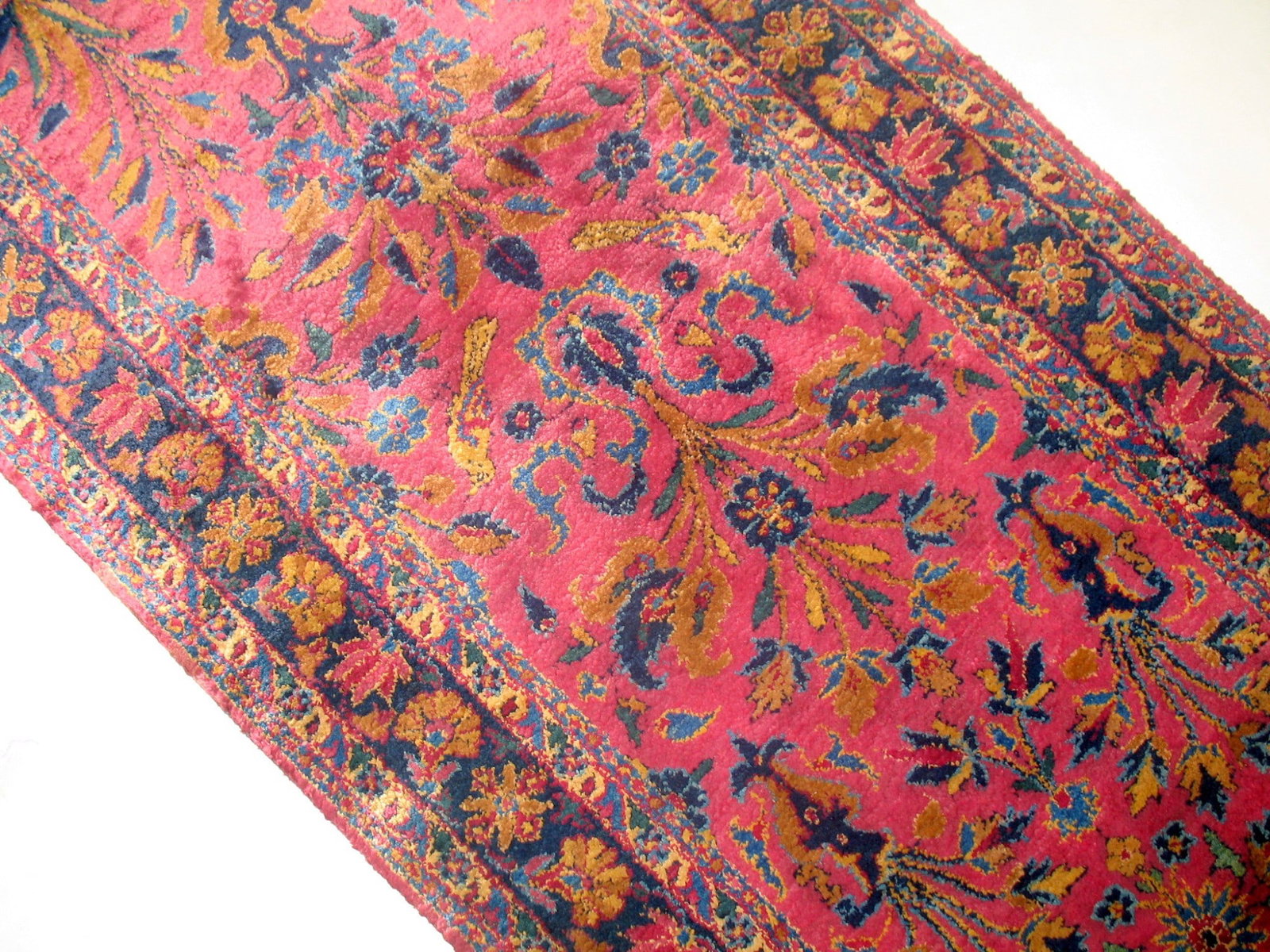 1' 6" x 5' 3" Silk Persian Kashan Runner Rug: 1' 6" x 5' 3" Silk Persian Kashan Runner Rug Late 19th century Persian Kashan rug in silk with a superfine weave. This pre-owned small runner features the classic Kashan type and retains its antique c