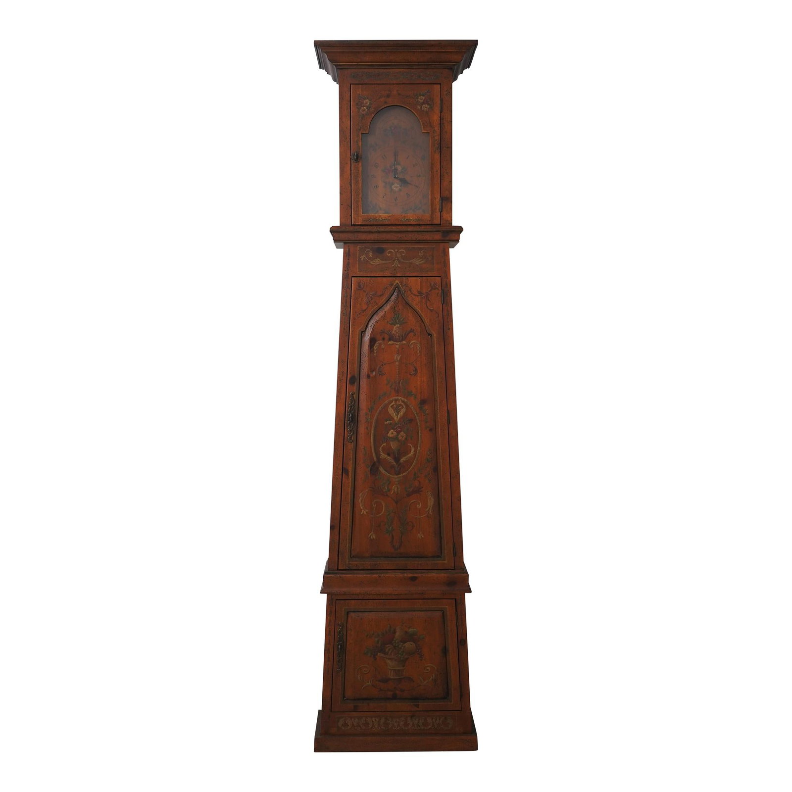 Habersham Venetian Decorated 2 Piece Grandfather Clock Bookcase (1 of 10)