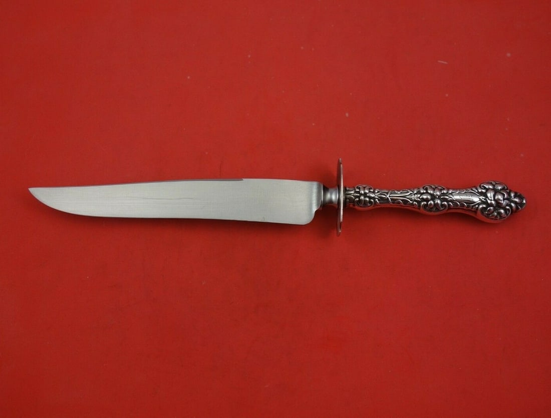 Alvin Gorham Old Orange Blossom Sterling Silver Steak Knife 11.5": Alvin Gorham Old Orange Blossom Sterling Silver Steak Knife 11.5" This exquisite Old Orange Blossom steak carving knife is crafted from sterling silver with a hollow handle and features a stainless st