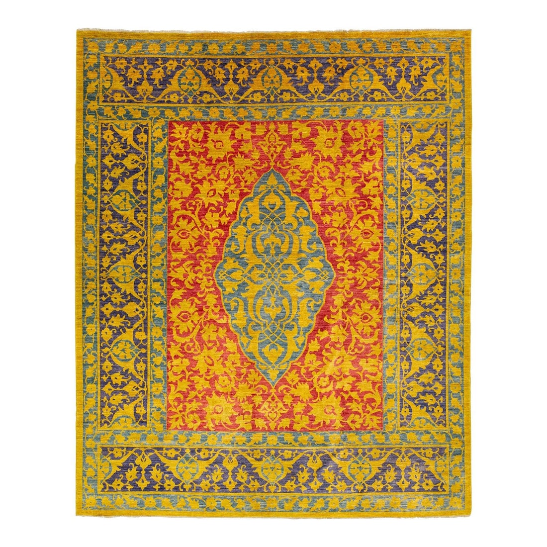 Handmade Persian Style Wool Rug 12'1" x 14'10" Qajar Design (1 of 9)