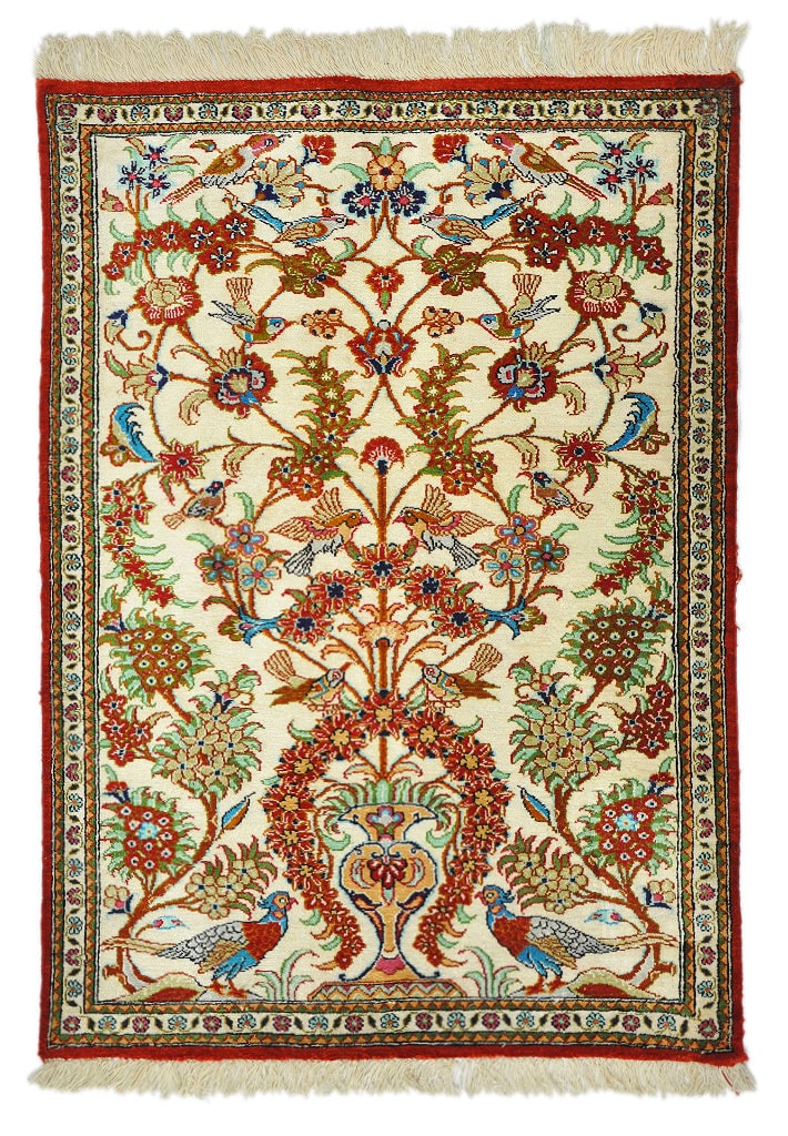 High-End Authentic Persian Qum Silk Rug 1.10 x 2.7 ft Handcrafted in Iran: High-End Authentic Persian Qum Silk Rug 1.10 x 2.7 ft Handcrafted in Iran Free continental US Shipping Elevate your decor with this exquisite 2' x 3' High-End Authentic Persian Qum Silk Rug, a stunnin