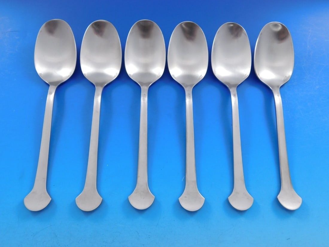 Christofle Sigma Stainless Steel Dessert Spoons Set of 6 France 6.75 Inches (1 of 4)