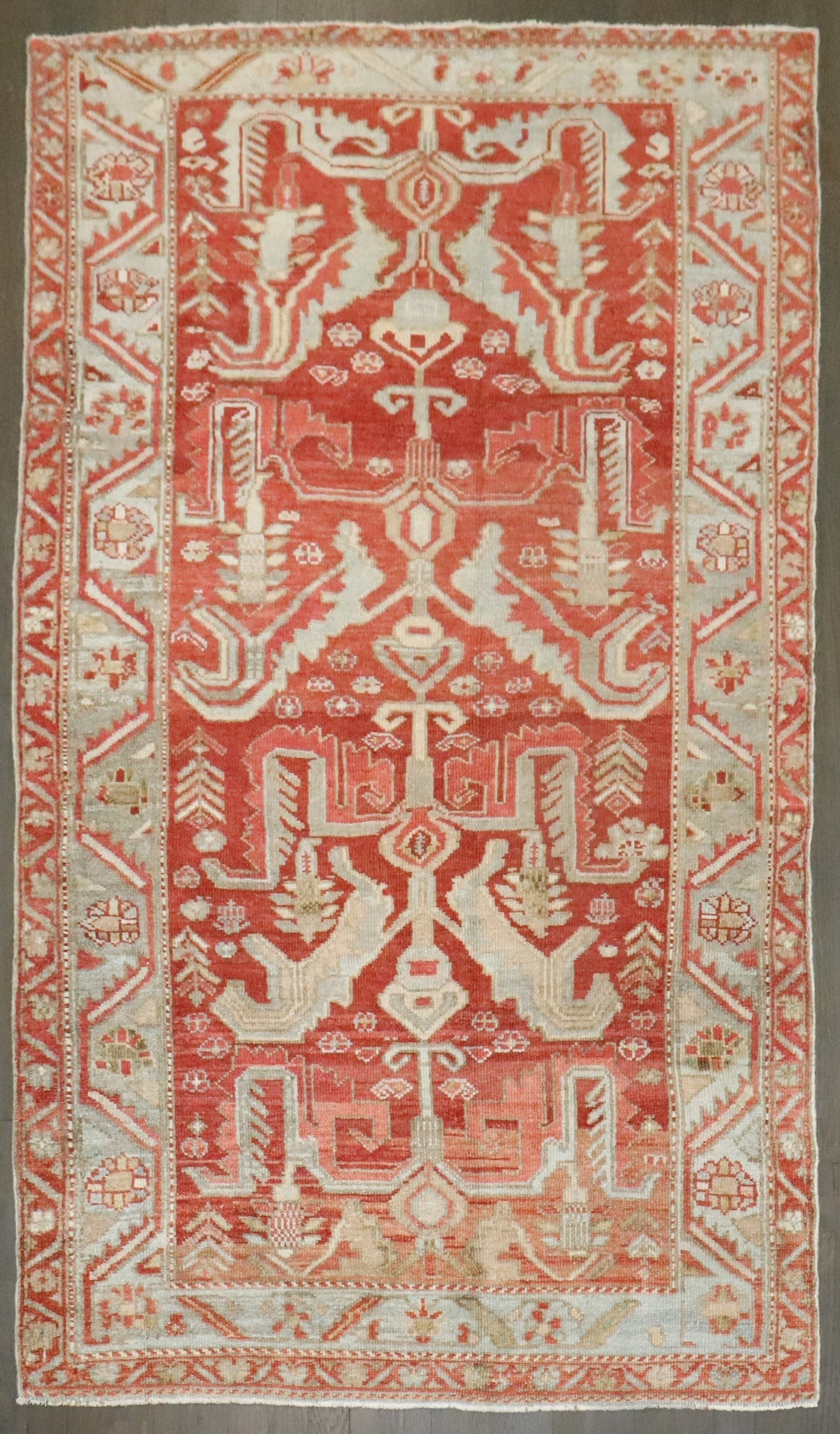 3' 10" x 6' 5" Northwest Persian Serapi Heriz Accent Rug: 3' 10" x 6' 5" Northwest Persian Serapi Heriz Accent Rug Antique Northwest Persian rug from the 1930s in a predominantly red color palette. Identified as a N.W. Persian Serapi/Heriz accent rug. Pre-ow