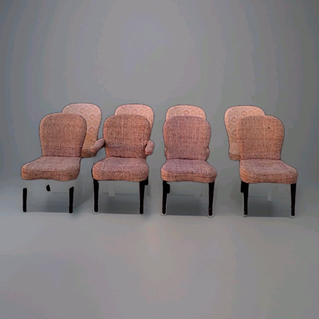 8 Dunbar MCM Dining Chairs 37 Inch Signed 4 Original Fabric (1 of 18)