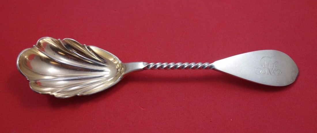 Barrett & Sherwood Twist Sterling Silver Gold Washed Spoon 7" (1 of 1)