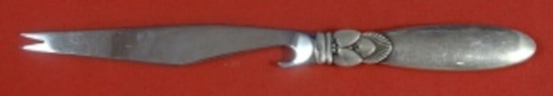 Georg Jensen Cactus Sterling Silver Bar Knife 8.5 Inch: Georg Jensen Cactus Sterling Silver Bar Knife 8.5 Inch This stunning bar knife from the Cactus pattern by Georg Jensen showcases a beautiful design in sterling silver. Measuring 8 1/2 inches, this hei