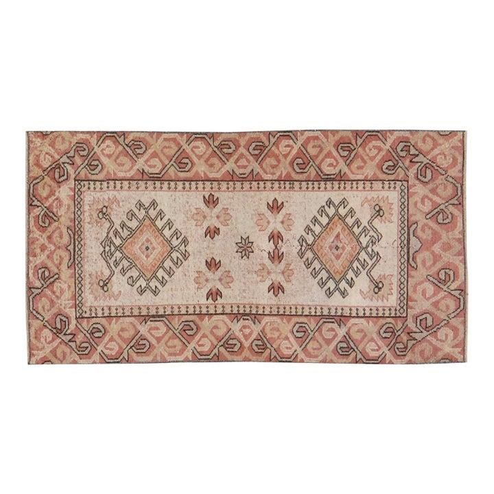 Turkish Anatolian Wool Area Rug Hand Knotted 2'3" x 4'6" Vintage: Turkish Anatolian Wool Area Rug Hand Knotted 2'3" x 4'6" Vintage This vintage Turkish Anatolian wool rug is hand-knotted using traditional techniques, showcasing a blend of timeless craftsmanship and 