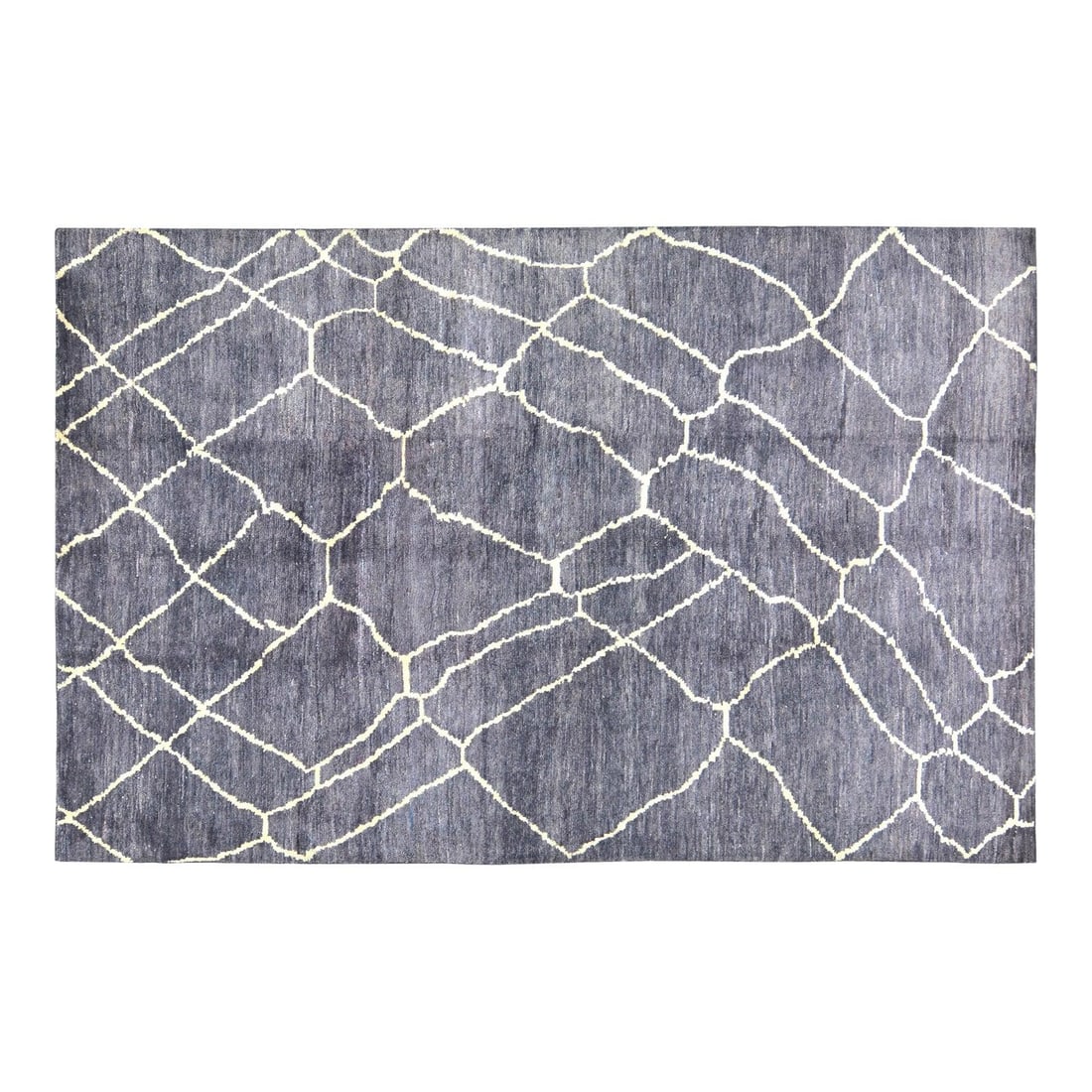 Vintage Azilal Moroccan Wool Rug in Dark Gray 6'10" x 10'7": Vintage Azilal Moroccan Wool Rug in Dark Gray 6'10" x 10'7" This vintage Moroccan Azilal rug is hand-knotted from wool and features natural colors with a soft texture. The rug displays a dark gray ton