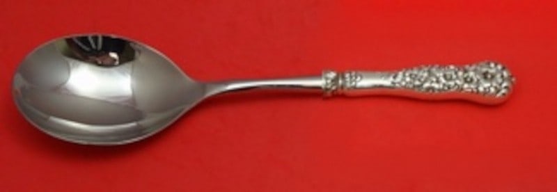 Dominick Haff Rococo Sterling Silver Serving Spoon 11 1 2: Dominick Haff Rococo Sterling Silver Serving Spoon 11 1 2 This is a Rococo pattern casserole serving spoon by Dominick & Haff, crafted from sterling silver with a custom-made hollow handle and a stain
