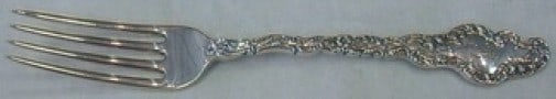 Durgin Watteau Sterling Silver Dinner Fork 7 5/8" Antique Flatware (1 of 2)