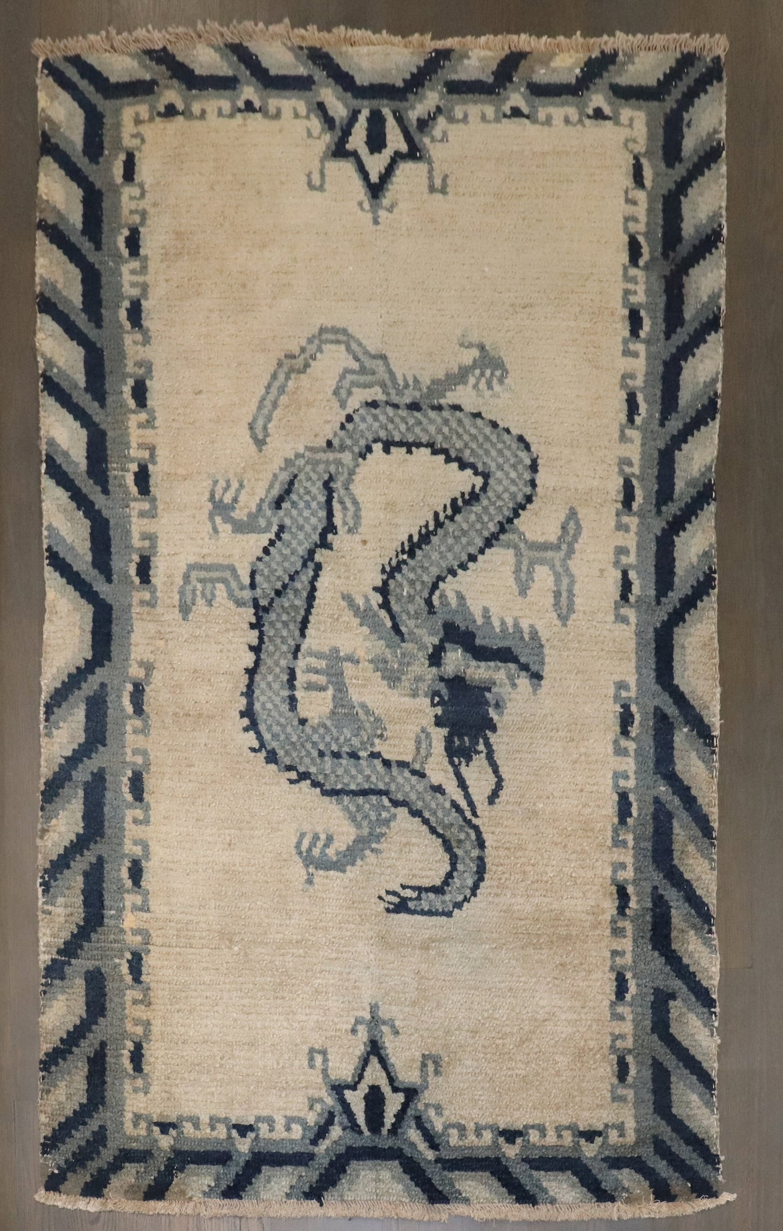3' 6" x 5' 7" Early 20th Century Mongolian Dragon Design Rug (1 of 5)
